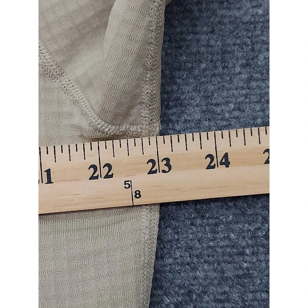 Military Cold Weather Shirt Men Large Long Tan GEN III Waffle Thumbhole 1/4 Zip